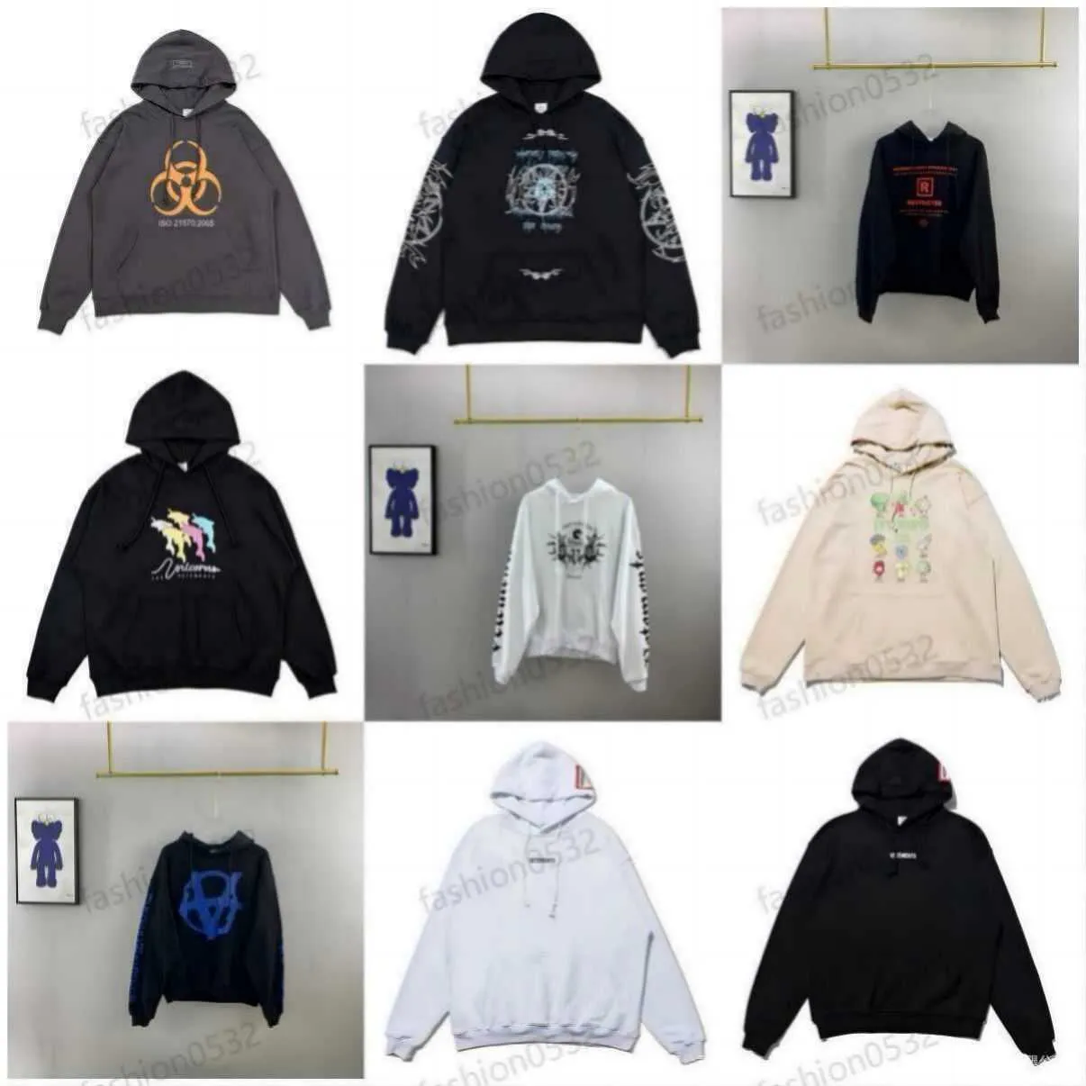 Vetements hoodie högkvalitativa män huvtröja tröja tröja boxy överdimensionerad hoodie herr mode topp nrtjt