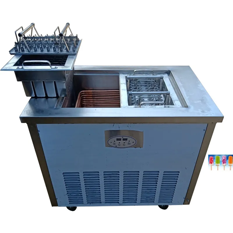 Best Sale New 2 basket Mold Automatic Commercial Stainless Gelato Ice-Cream Lollipop Making Ice Cream Lolly Popsicle Machine