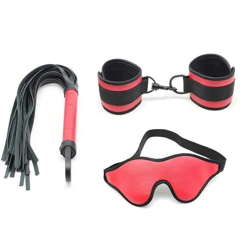 Bondage Set BDSM Bondage Cuff Sınırlama Toys için Kadınlar için Deri Deri Kelepçeleri Kırbaç Yetişkin Gamessex Bilezik İçin Kırbaç