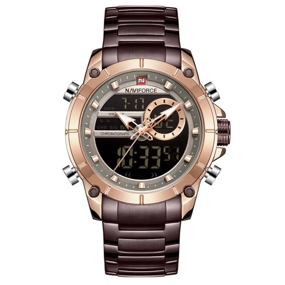 Relogio Masculino Naviforce Top Brand Men Watches Fashion Luxury Quartz Watch Mens Merital Chronograph Sports Wristwatch Clock CX281o