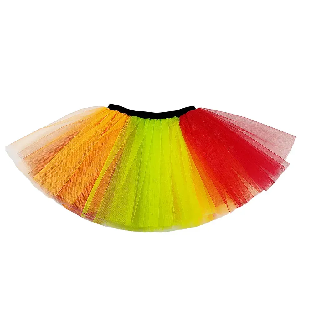 Girls Tutu Skirts Rainbow Ballets Kids Clothes Fancy Pettyskirt Running Sports Fashion Stage Dance Wear Costume Summer Tulle Princess Mini Dress B8216