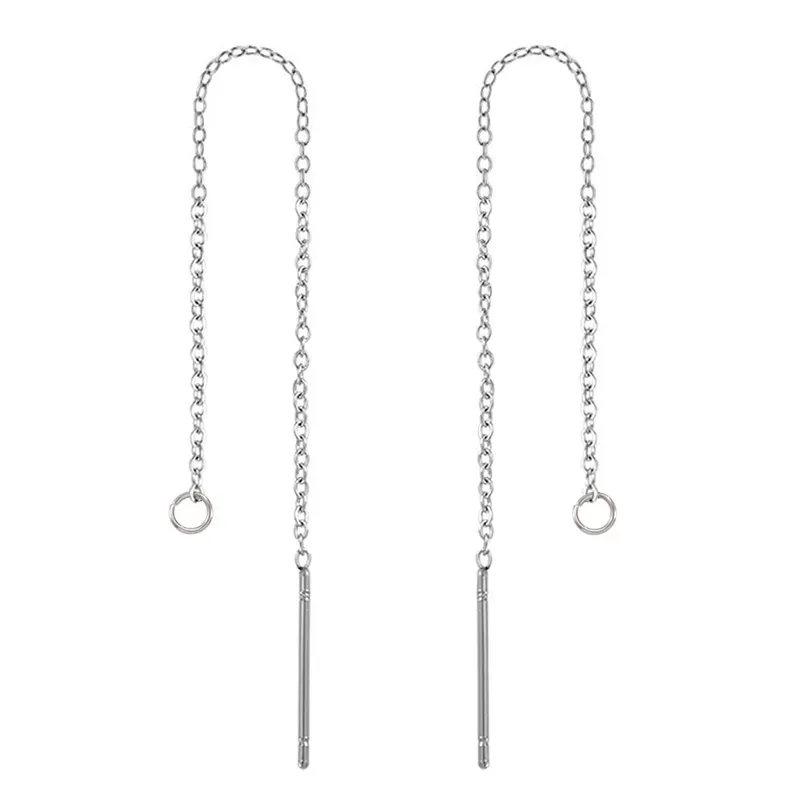 Ketting 50 paar minimalistische 304 roestvrijstalen oorbel bevindingen lange ketting oorbel oordraden voor sieraden maken diy 98x0,5 mm