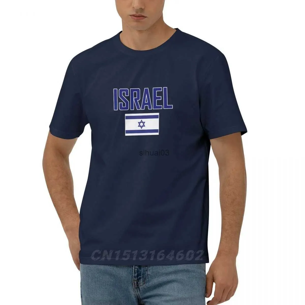Мужские футболки 100% хлопок Флаг Израиля с буквенным дизайном Футболки с короткими рукавами Мужчины Женщины Одежда унисекс Футболки Топы Футболки 5XL