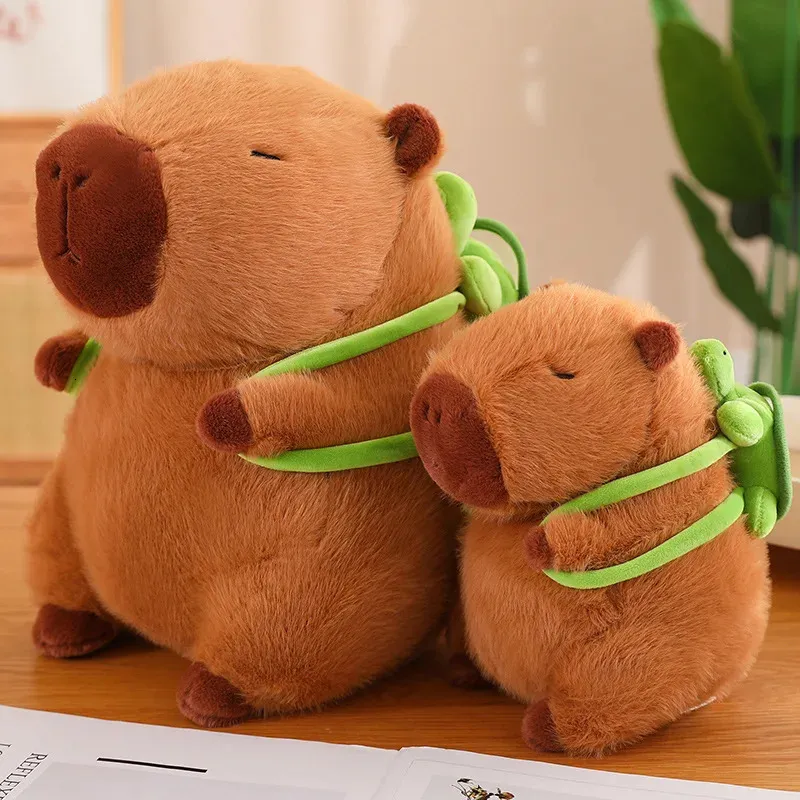 Fluffy Capybara Plush Doll Kawaii Capybara con tartaruga Peluche Animali di peluche Bambini Juguetes Regalo di compleanno Home Decor 240124