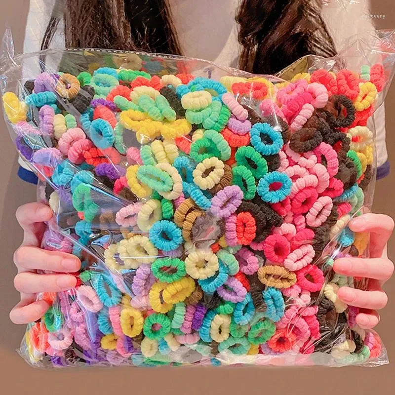 Haarschmuck 100 Teile/satz Kinder Nette Einfarbig Gitter Welle Elastische Bänder Baby Mädchen Scrunchies Gummi Kind Süße