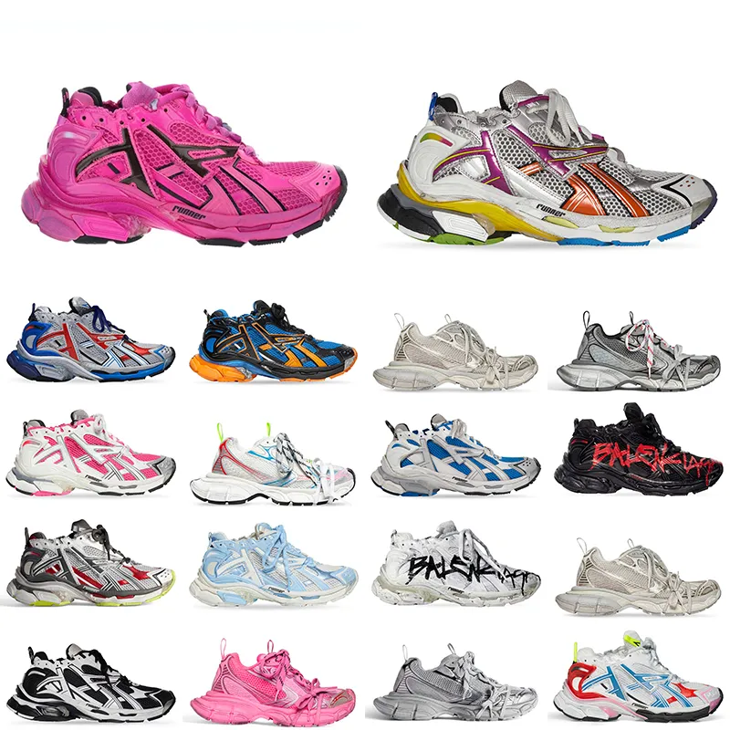 aaa + Topkwaliteit Designer casual schoenen Track Dames Heren 3XL Sneakers Parijs belenciaga tracks Runner 7.0 Graffiti Transmit sense retro BOURGONDIË jogging wandelen 7 Trainer