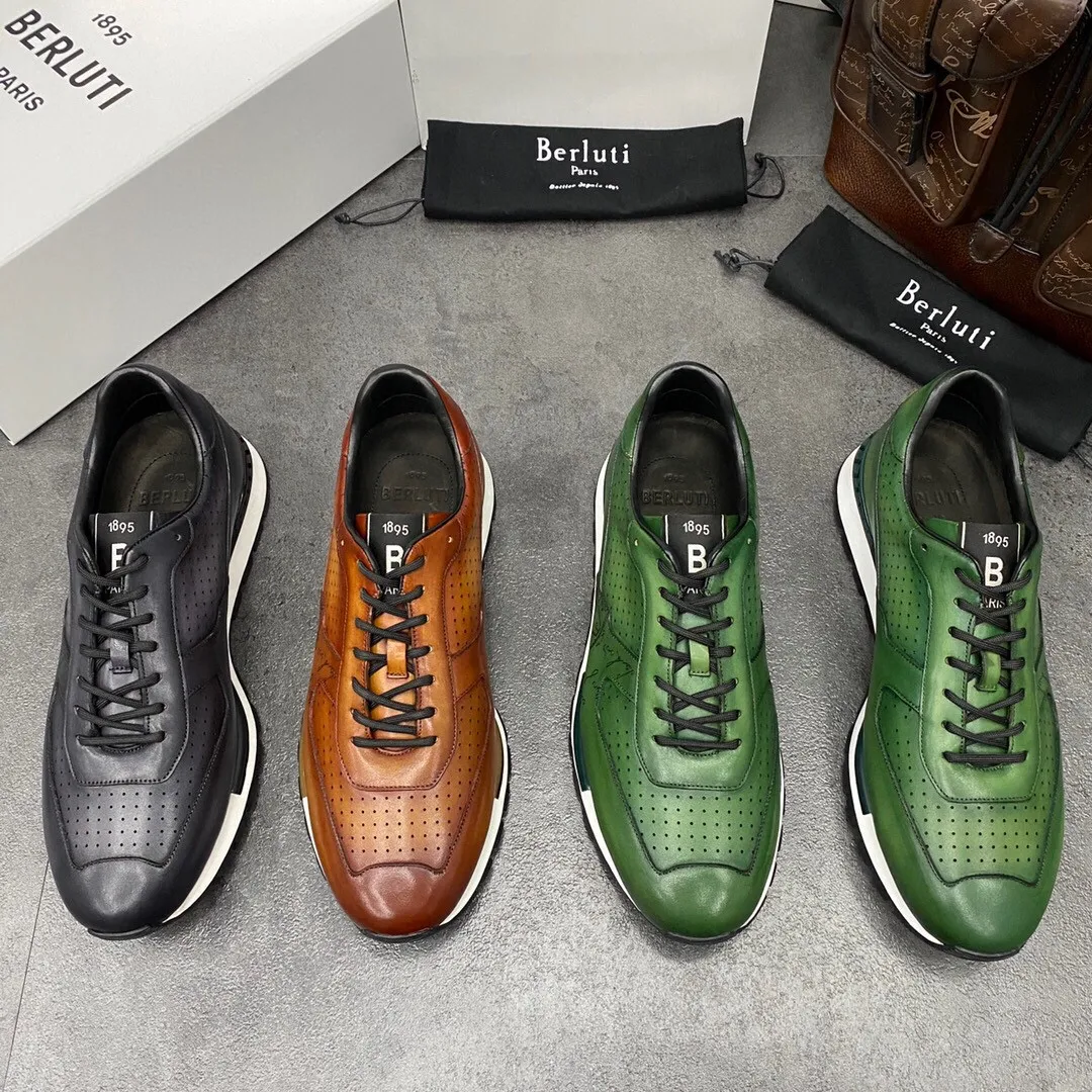 小物 BERLUTI Wholesale Berluti Mens Leather Sneakers Top Berluti New Fast