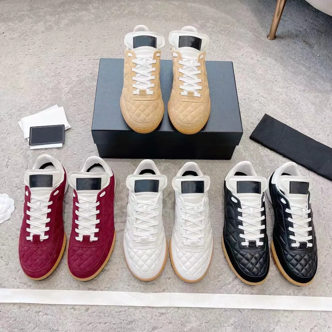 2023Boardschoenen Designer casual sneakers voor dames lamsvacht diamantpatroon mode honkbalschoenen veterschoenen tennisschoenen EU35-40 loopschoenen