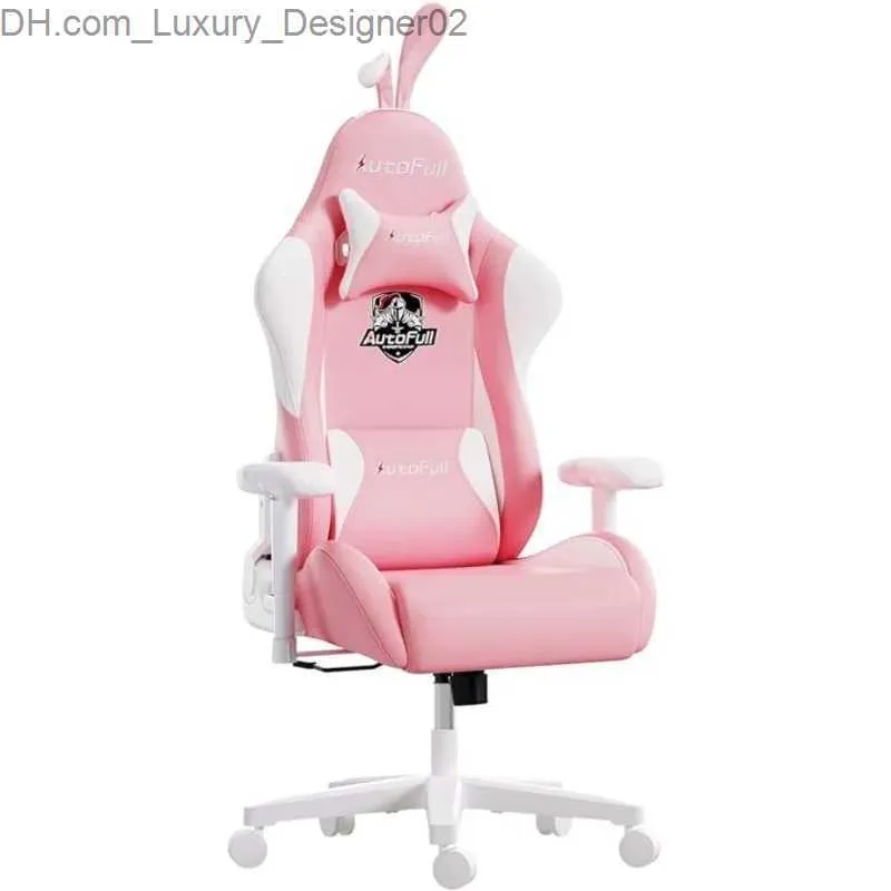 Autres meubles AutoFull C2 Pink Bunny Gaming Chair Cute Kawaii Gamer Chair pour fille Chaise de jeu ergonomique avec support lombaire PU Q240129