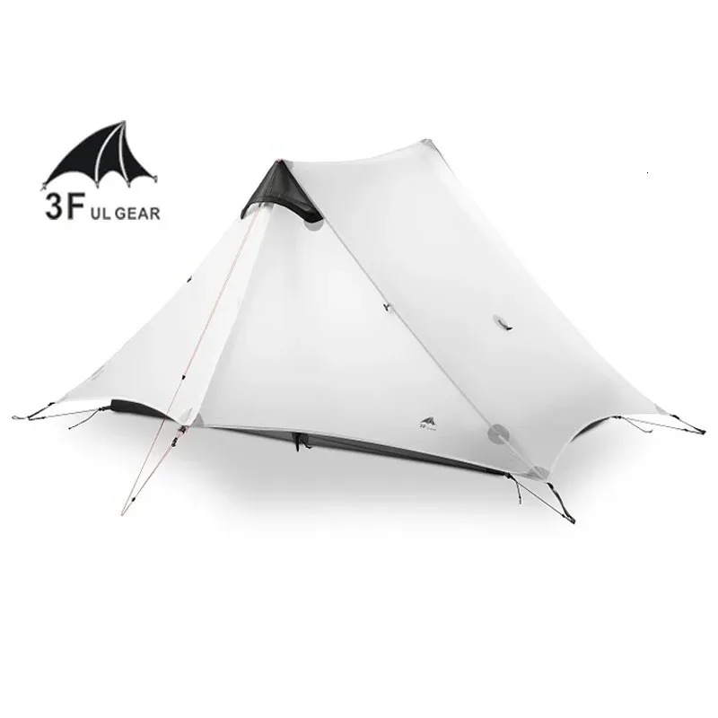 Lanshan 2 3f UL Gear 2人1パーソンアウトドアウルトラライトキャンプテント3シーズン4シーズンプロフェッショナル15D Silnylon Rodless Tent 240126