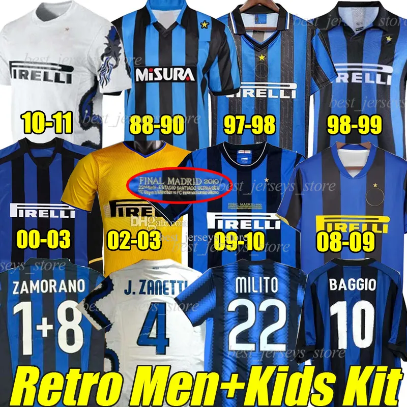 Inter Finals Soccer Jerseys 2009 2010 Milito Batistuta Sneijder Zanetti 10 11 02 03 08 09 Retro Pizarro Football Shirts 1997 1998 95 96 97 88 89 Djorkaeff Baggio Ronaldo