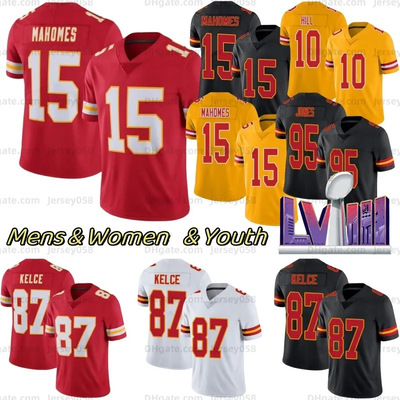 Maglia da calcio Travis Kelce Patrick Mahomes Isaih Pacheco Chris Jones Nick Bolton Ross L'Jarius Sneed Creed Humphrey Rashee Rice Trent McDuffie all'ingrosso