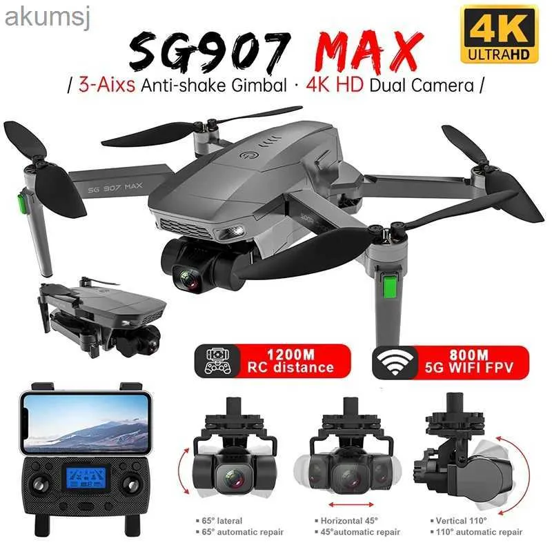 Drones ZLL SG907 MAX GPS Drone professionnel 4K HD ESC caméra 5G FPV WiFi avec vol à cardan 3 axes 25 Minutes RC quadrirotor sans brosse YQ240129