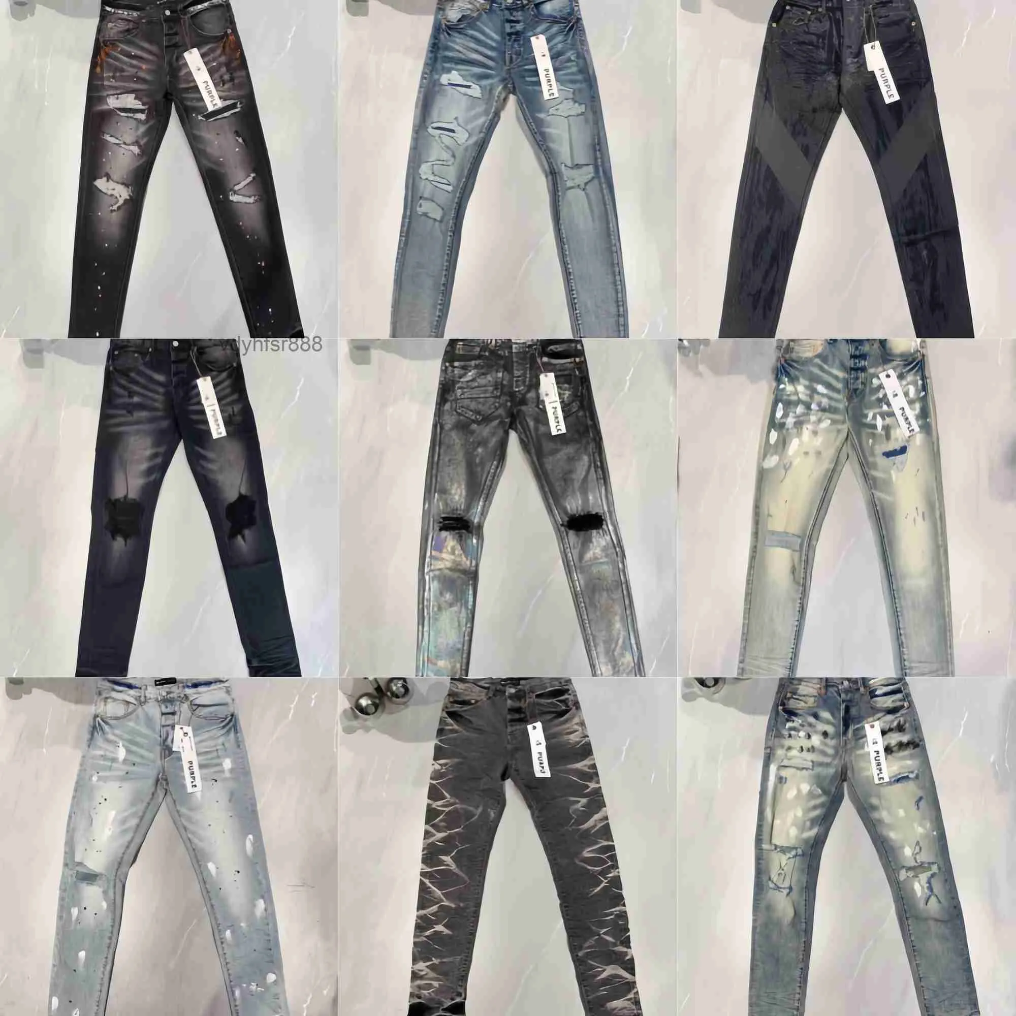 Lila jeansbyxor Mens Designer Jean Men Black Pants High-End Quality Straight Design Retro Streetwear Casual Sweatpants Designers Joggers Pant FW67