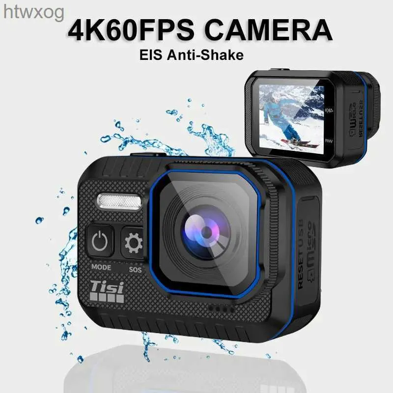 Caméras vidéo d'action sportive Caméra sous-marine d'action 4K 60FPS Casque de vélo de moto étanche Cam Sport Car DVR Drive Recorder avec écran de télécommande YQ240129