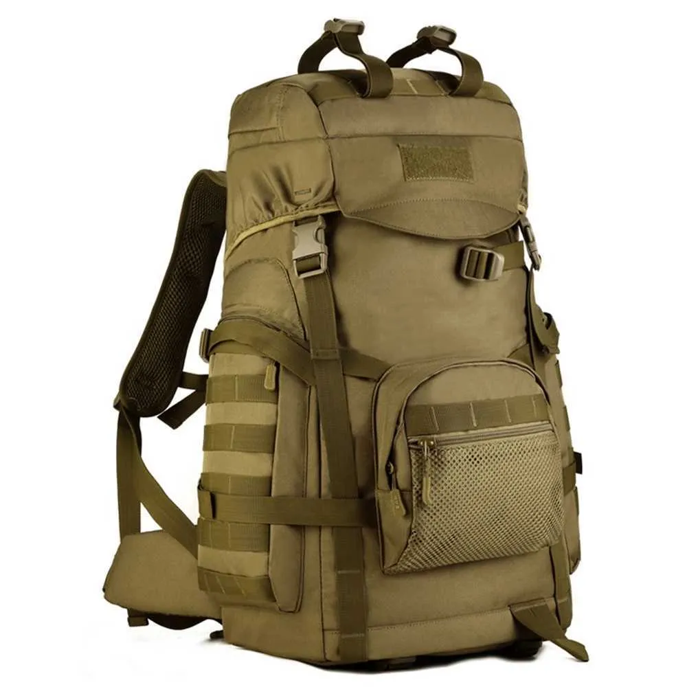 Borse da trekking Zaino tattico grande da 60 litri Zaino militare Borsa da assalto Molle Uomo Esercito Zaino da arrampicata impermeabile all'aperto Zaino da campeggio Mochila YQ240129