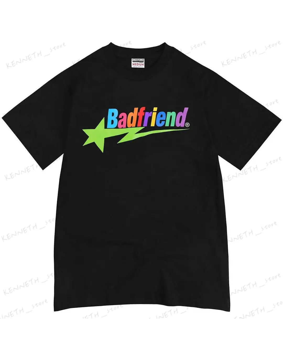 T-shirt femme Streetwear Harajuku Hip Hop Lettre T-shirt imprimé Badfriend Imprimer Manches courtes Tops surdimensionnés Nouveau Punk Rock Chemise ample polyvalente T240129