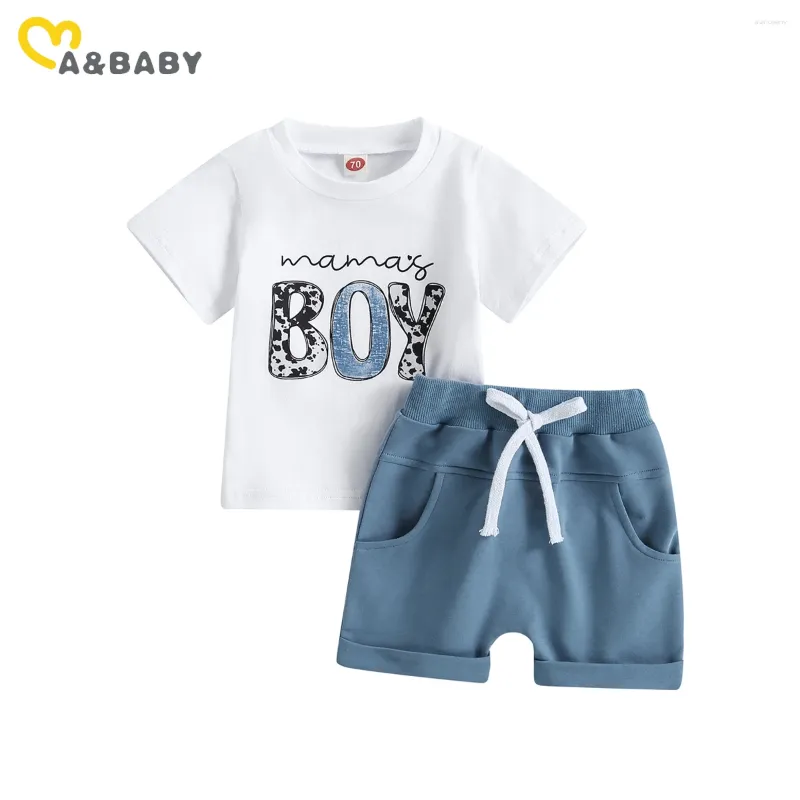 Kläder set mababy 0-3y småbarn baby pojke kläder sommarkläder spädbarn barn bokstav t-short shorts avslappnad