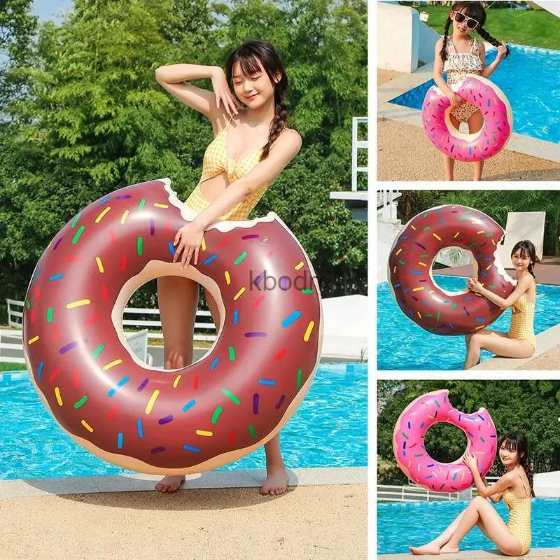 Andra pooler spashg 60 cm uppblåsbar donut simning ring jätte pool float leksak simning pool float bathing pool leksak party dekoration bar underlägg yq240129