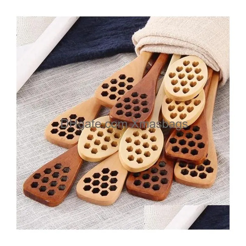 Other Dinnerware Wooden Honey Coffee Spoon Long Mixing Bee Tools Stirrer Muddler Stirring Stick Dipper Wood Carving Spoons Hb-Wll Dr Dhich