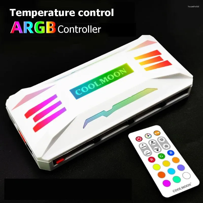 Computerkabel COOLMOON RGB-Controller 4Pin PWM 5V 3Pin ARGB-Lüfter Intelligente intelligente Fernbedienung für PC-Gehäusegehäuse