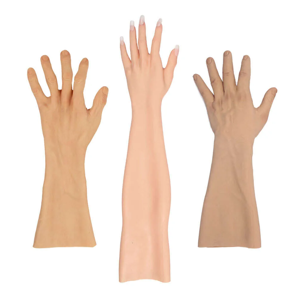 Highly Simulated Skin Fake Silicone Hand Prosthesis Artificial Latex Glove Cover Scars for Injuries Transvestism