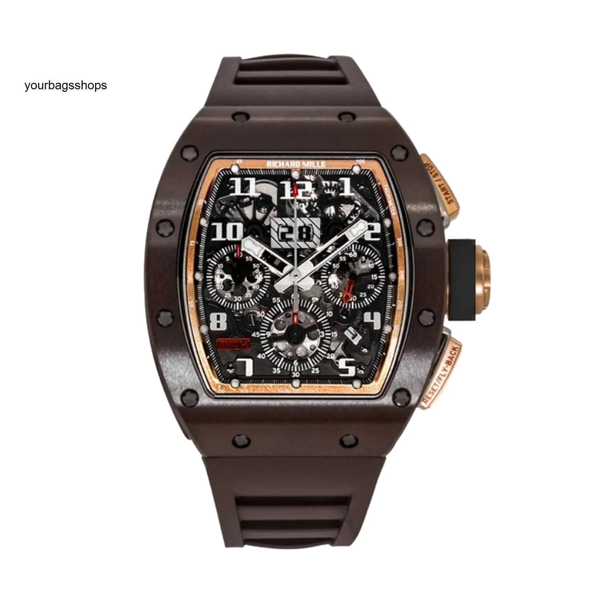 ムーブメントウォッチRMリストウォッチリチャードミルス腕時計RM011ブラウンセラミックローズゴールドTZPアジア版メンズウォッチRM011 R1