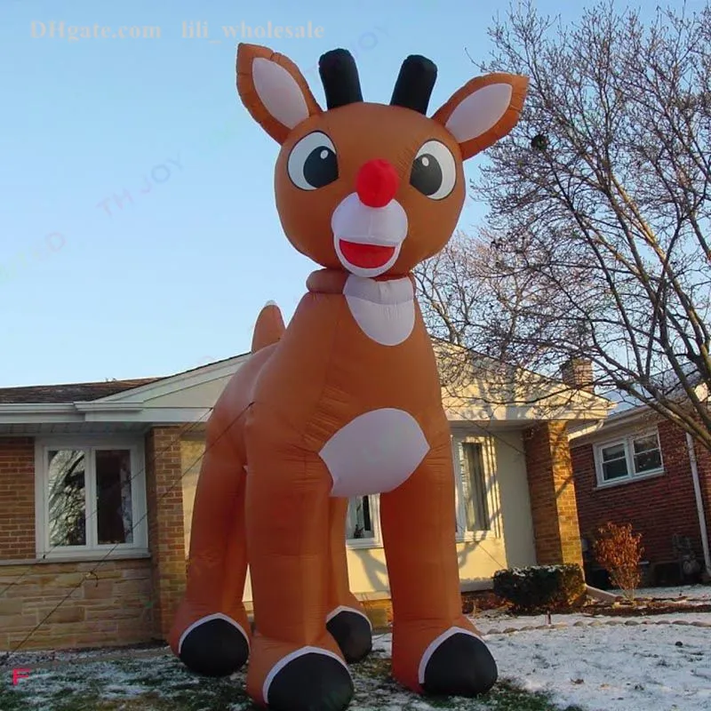 Partihandel Aktiviteter 8m 26ft Röd-nosed Giant Christmas uppblåsbara ren Uppblåsbar Rudolph Animal Model för Xmas Holiday Decorations