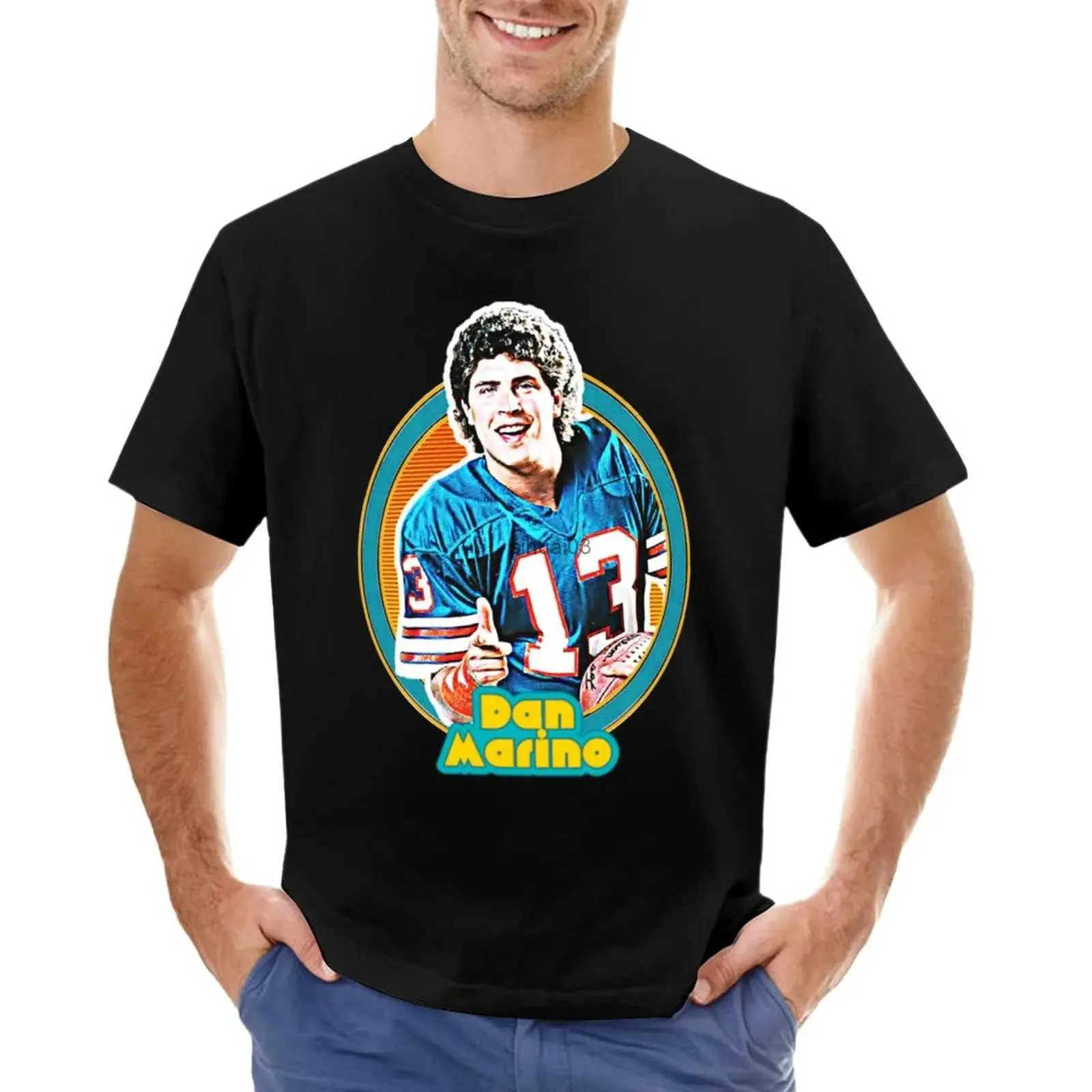 Herren T-Shirts Dan Marino Retro 80er Jahre Fußball T-Shirt Kurzarm T-Shirt Kawaii Kleidung Sommer Kleidung Sommer Top Herren Vintage T-Shirts