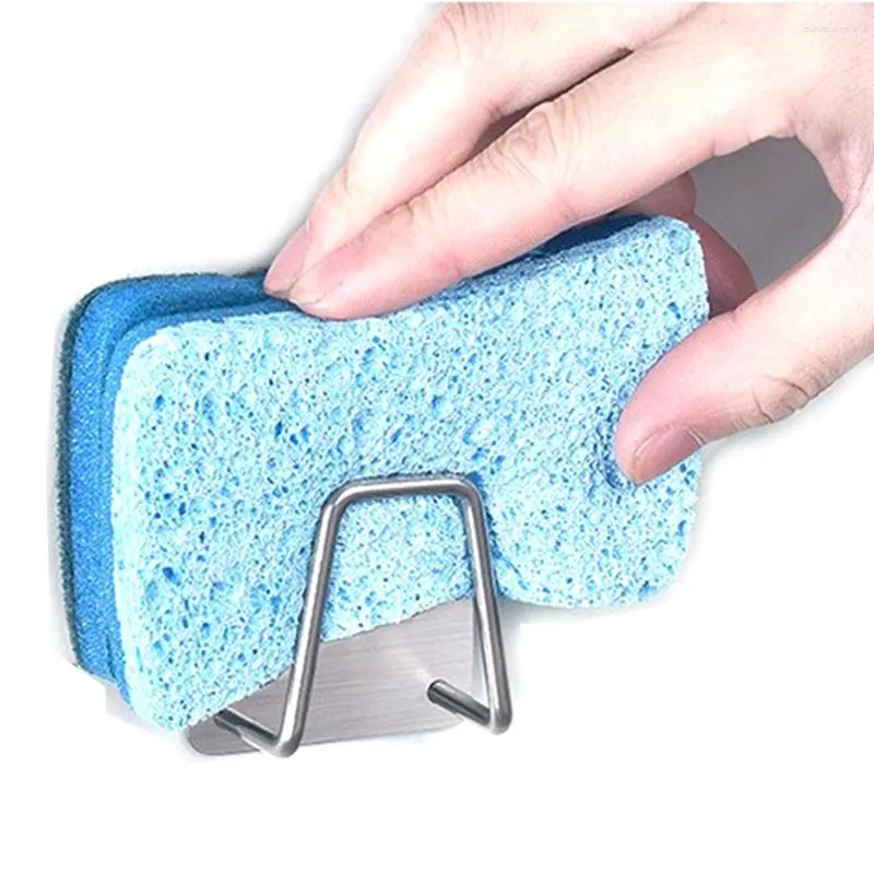 Kitchen Storage 1 Piece Dishwashing Brush Sponge Holder Clip Durable Stainless Steel Drain Rack Drainer Drying