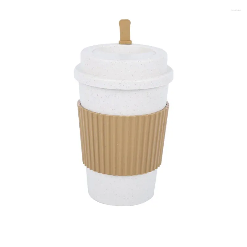 Pots à café tasses réutilisables avec couvercles paille de blé tasse Portable lavable au lave-vaisselle tasse écologique thé expresso