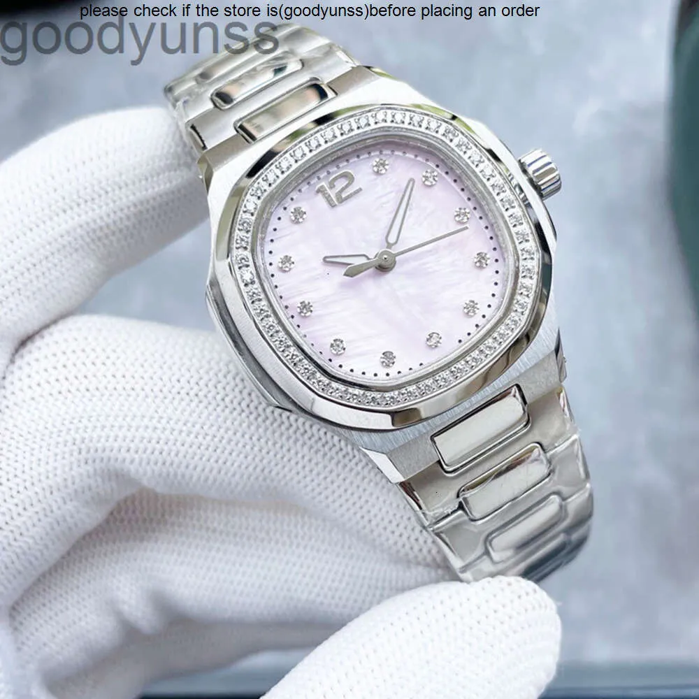 DHgate 35mm Patek Philippe Mechanical Automatic Womens Watch in Stainless Steel with Diamonds Watches