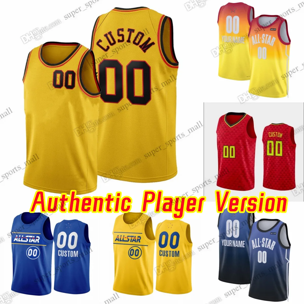 Versão personalizada do jogador Basquete 11 Trae Young Jerseys AU Stitch 15 Clint Capela 12 De'Andre Hunter 13 Bogdan Bogdanovic 5 Dejounte Murray 17 Onyeka Okongwu Mills