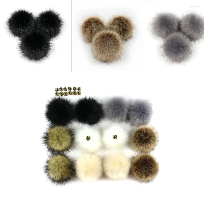 Bérets 12 pièces embellissement de chapeau pendentif en peluche tons de terre décorations de casquette simulation de fourrure