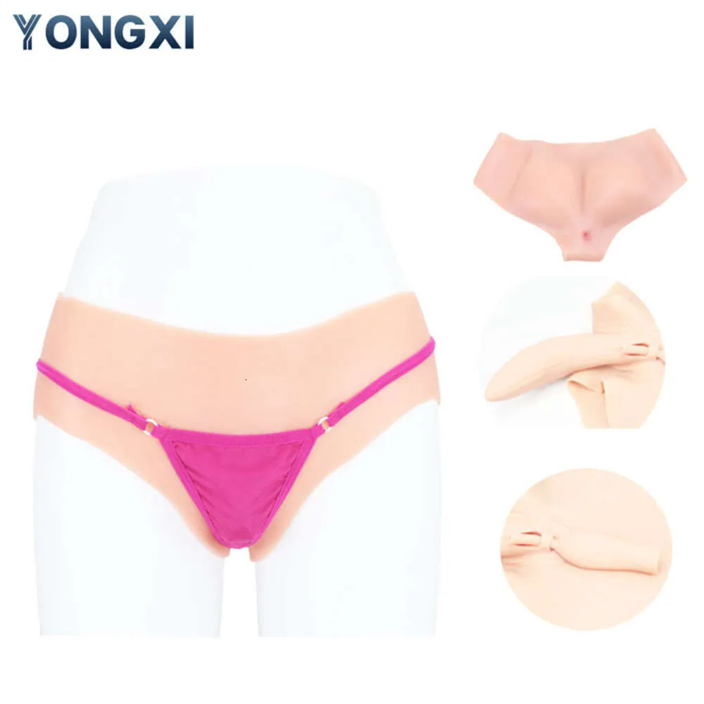 Les pantalons triangulaires ont un vagin en Silicone réaliste pour les hommes, s'habillent comme un travesti Aissy en Latex, Cosplay porno Sexy