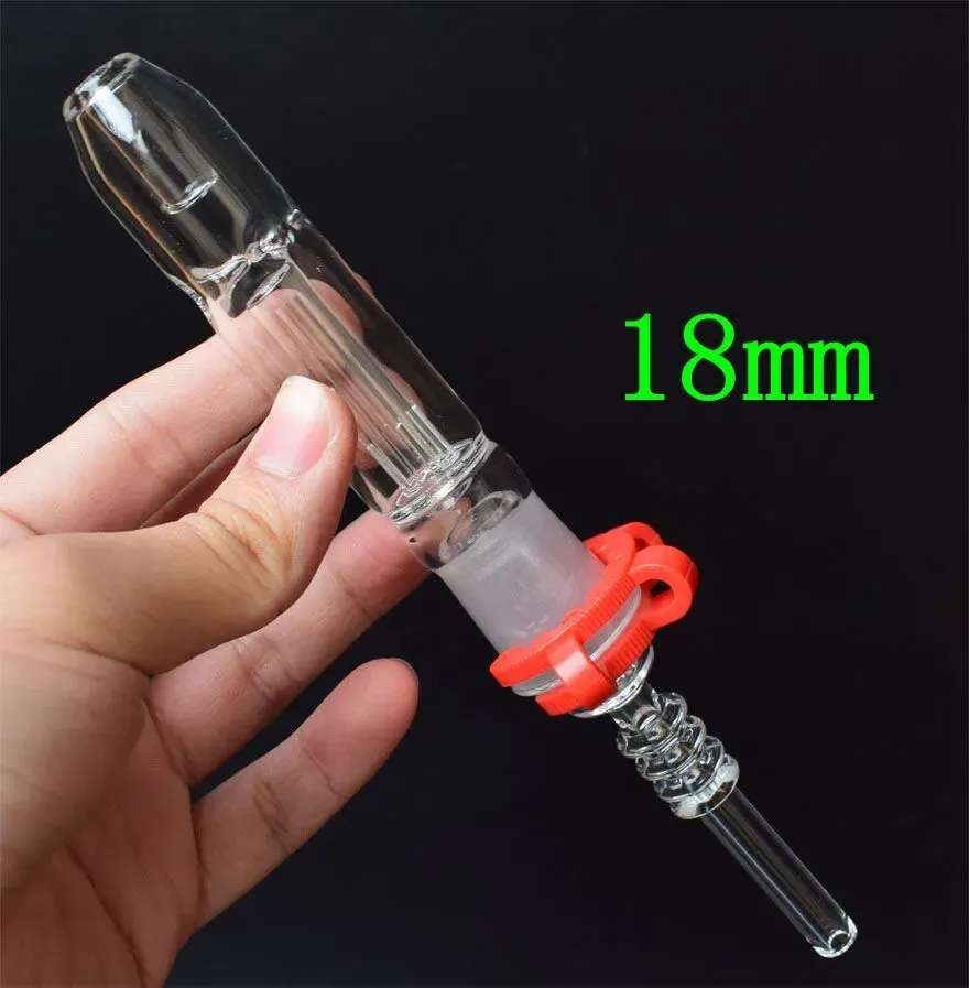 DHL 14mm 18mm Mini Nectar Collector kit with Titanium Tip Nail Quartz Tip Plastic Keck clip Dab Straw Oil Rigs Concentrate Glass Pipes