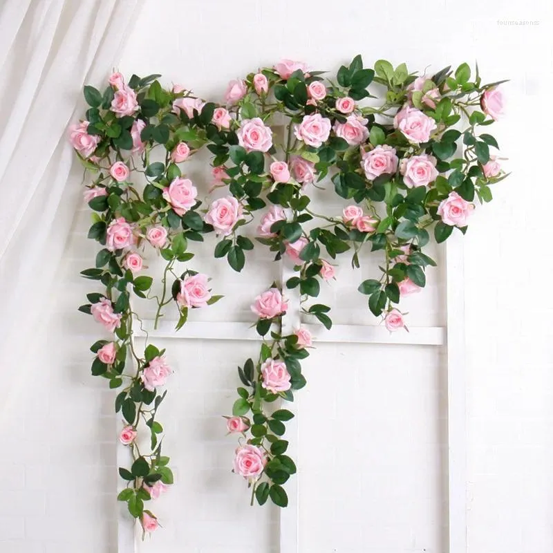 Decorative Flowers Plastic Flower Wedding Creative Decoration Exposed Pipes Living Room Wall Hanging Silk Vine Simulation House