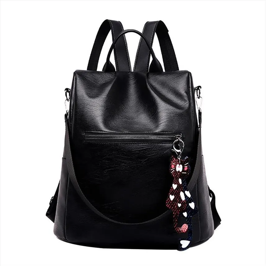 Female Backpack Leath Color Matching School Bag Wild Fashion Leisure Travel Bag Student Bag Shoulder Women Backpack L103360