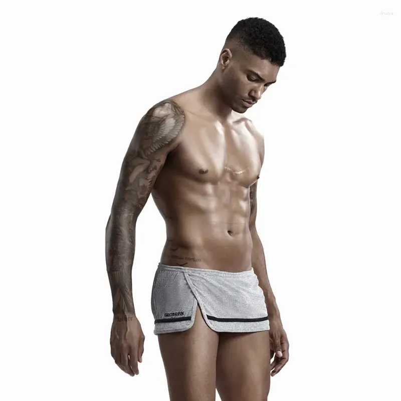 Vêtements de nuit pour hommes Jeunesse Confortable Pantalon à la maison pour hommes Funny Split Bottom Shorts Vêtements de nuit Sous-vêtements Gay Sexy Pahama Culotte Hombre Trunk