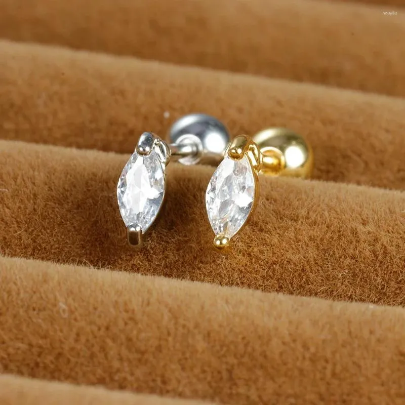 Brincos de parafuso prisioneiro 1 peça tragus cartilagem arroz grão mini zircão brinco feminino cor ouro aço inoxidável orelha studs piercing jóias