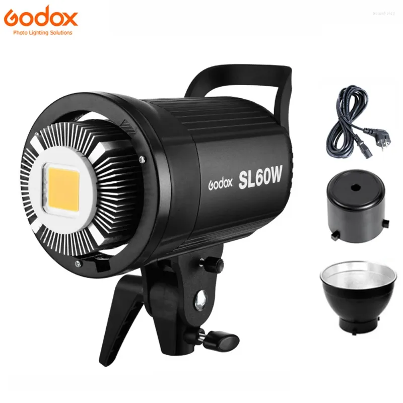 Flash Heads Godox LED Video Işık SL-60W SL60W 5600K Beyaz Versiyon Stüdyo kaydı için sürekli Bowens Mount