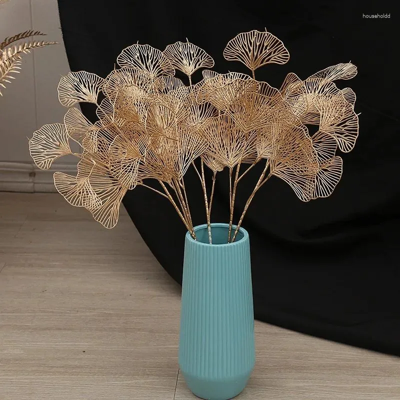 Decorative Flowers 3/1pcs Fake Wedding Ginkgo Leaf Branch Artificial Leaves Home Decoration Arch Flower Arrangement Handcraft Crafts