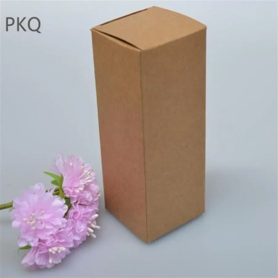 50 Stück / Los Kraftpapier Ätherisches Öl Verpackungsbox Kosmetikverpackungsbox braune Kartenboxen Lippenstift Parfüm Geschenkboxen266r