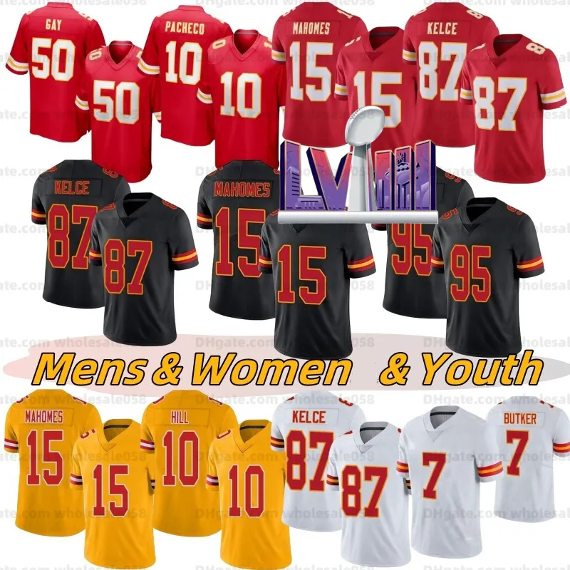 Patrick Mahomes Travis Kelce Isaih Pacheco Football Jersey Rashee Rice Chris Jones Harrison Butker Nick Bolton Ross L'Arius Sneed Humphrey Trent McDuffie Męs