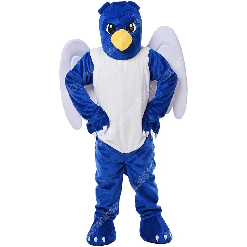 2024 Högkvalitativ Blue Eagle Mascot Costume Cartoon Theme Character Carnival Unisex Halloween Carnival Adults Birthday Party Fancy Outfit For Men Women