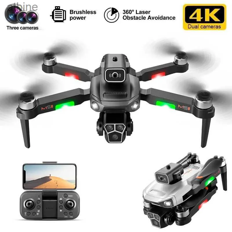 Drones M1s Mini Drone 4k professionnel trois caméra HD évitement d'obstacles photographie aérienne moteur sans brosse pliable Rc quadrirotor jouets YQ240129