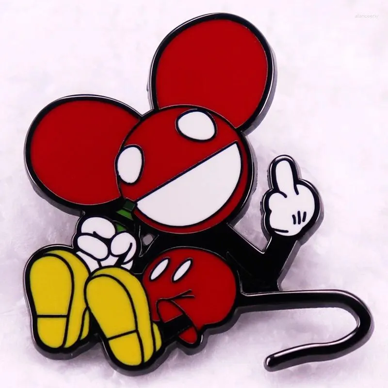 Brosches DJ Cartoon Mouse Emamel Pin Brosch Musikfans Present smycken dekorera