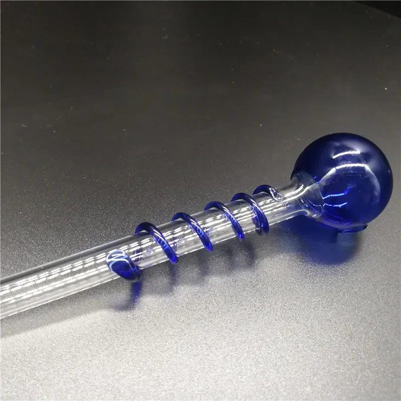 Professional factory Glass Oil Burner Water Pipe Mini Colorful Glass Hand Pipes Pyrex Oil Burnerwire-wrapped Handle Pyrex Hay oil bowl oil pipe holland glass pipe