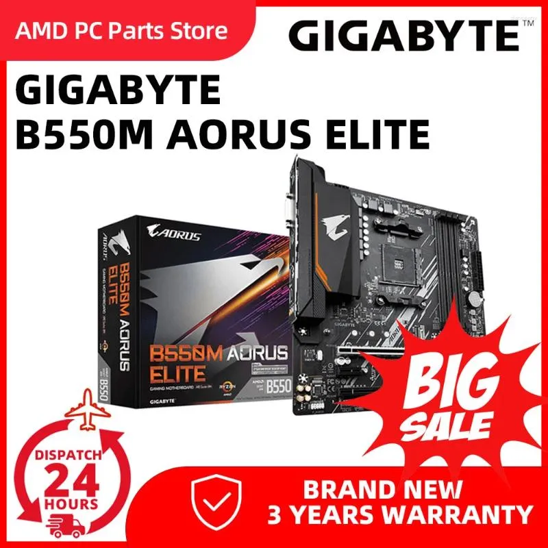 Материнские платы GIGABYTE B550M AORUS ELITE Материнская плата AMD Ryzen B550 Разъем AM4 DDR4 128 ГБ PCI-E 4.0 M.2 SATA III Нижняя цена Gaming Placa