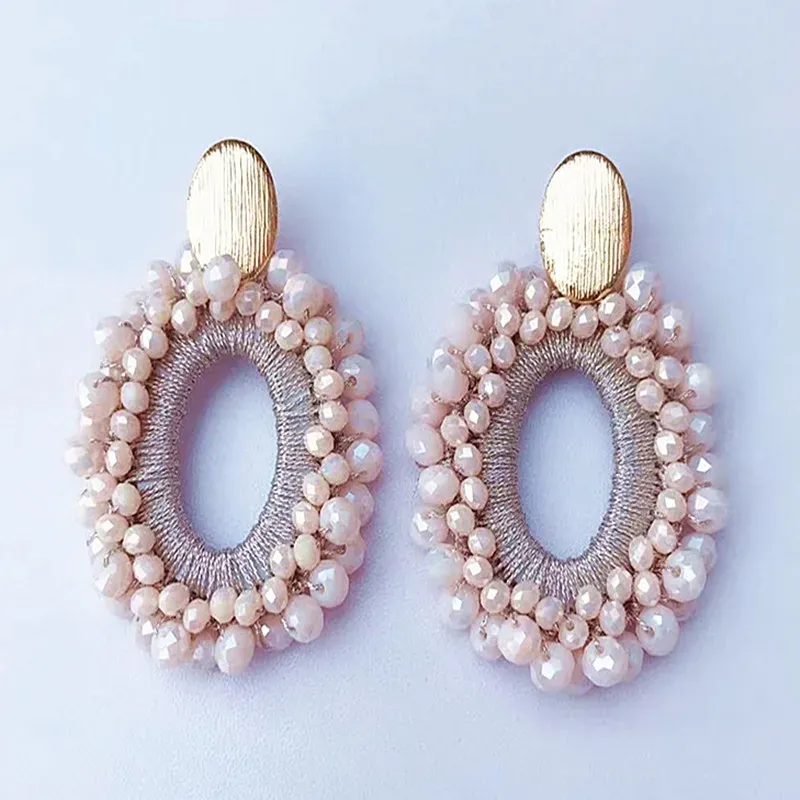 Örhängen mode handgjorda kristall stora örhängen 2022 nya bohemiska smycken damer örhängen barock stil uttalande gåva